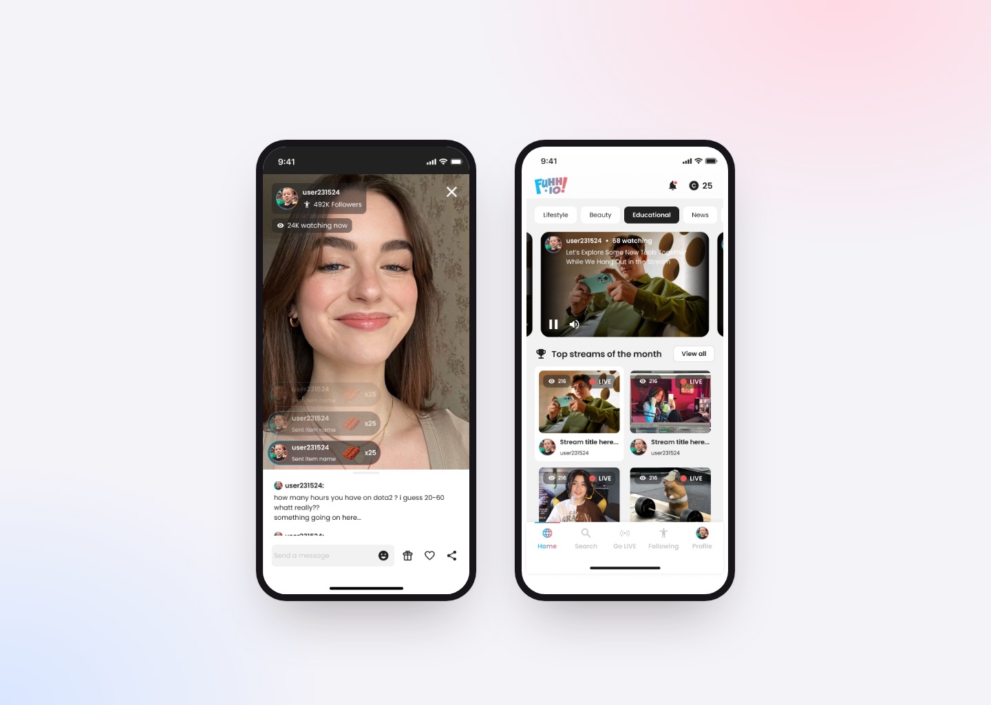 Gift notification and home on mobile